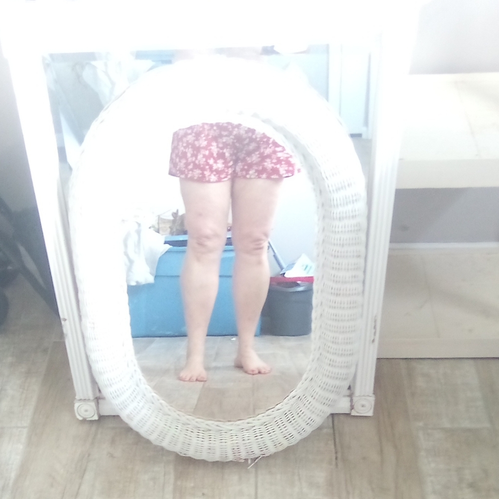 Oval White Wicker Mirror